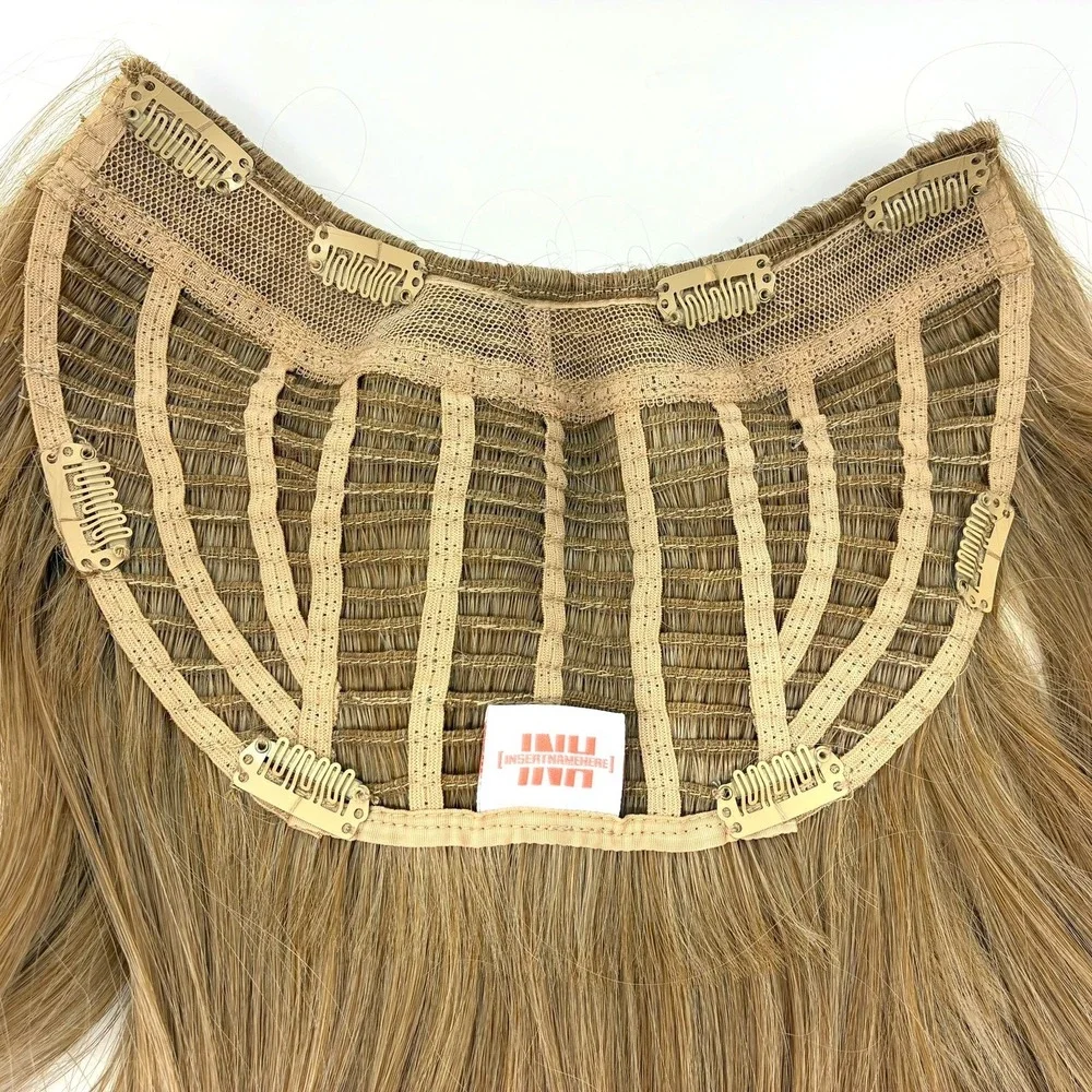 U Part Wig 100% Remy Human Hair #12 Dirty Blonde Wavy Clip In Extensions NWOT